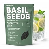 Basilia Basil Seeds for Eating | The Original Loaded Water | 2x More Fiber than Chia | Nutrition-Packed Edible Basil Seeds Superfood for Breakfast, Smoothies & Drinks | Keto Friendly & Gluten Free | 1lb Bag