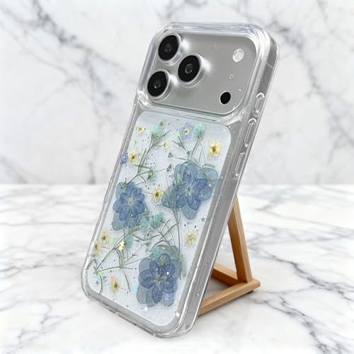 Coque iPhone 17 Pro Max esthétique florale bleue pour look printanier - 4