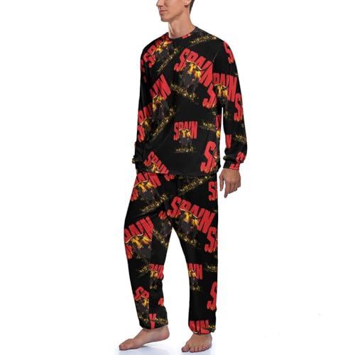 Spain Spanish Bullfight Pajamas for Men Lounge Sleepwear Long Sleeve Shirt And Trousers 2-Piece Pjs Set3