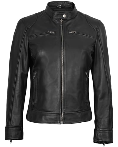 Blingsoul Real Leather Jacket Women - Cafe Racer Style Womens Leather Jackets3