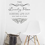 Laundry Room Decor Vinyl Lettering Wall Decal Sticker The Laundry Room Sorting Life Out One Load at The Time Quote Murals Family Art DIY Inspirational Quote Sticker Home Decoration