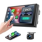 Haudio 7' Car Stereo Double Din Wireless Apple Carplay Radio Screen for Car Audio Receivers, Bluetooth 5.0 Car Play Android Auto Touchscreen, Channel RCA, Backup Camera, SWC, FM/AM|Car Audio Receivers