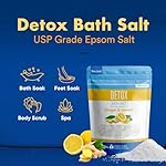Detox Bath Salt 32 Ounces Epsom Salt with Natural Ginger and Lemon Essential Oils Plus Vitamin C in BPA Free Pouch with Easy Press-Lock Seal - Image 4