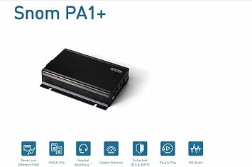 Snom PA1+ SIP-based announcement system by making a call from the phone, 6.5 watt class D amplifier, broadcast via SIP and multicast, 00004602