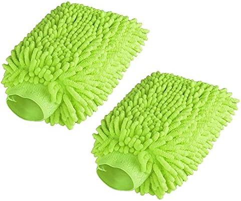 Quanzhou Chenchenchen E-Commerce Co.,Ltd Car Wash Mitt, House Cleaning Glove, Home Dusting Cloth Chenille Microfiber 2 pcs Green