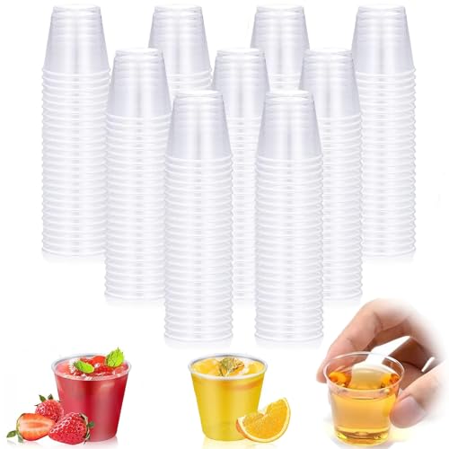 GBACHOOSE 300 vasos de chupito de plástico, 5 cl/50 ml, reutilizables, vasos pequeños de plástico para degustación, fiestas, banquetes
