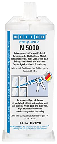WEICON Easy-Mix N5000 50 ml Epoxyd-Klebstoff für Industrie, Metall & Kunststoff, glasklar