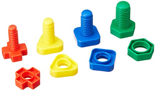 School Specialty-520848 Childcraft Manipulatives Nuts and Bolts, Ages 3 and Up, Set of 64