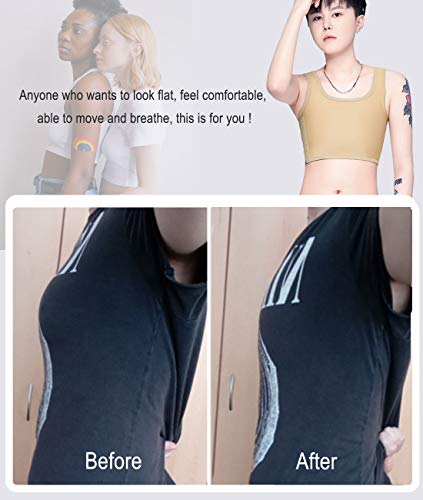 Aivtalk Espartilho esportivo de compressão superplana respirável com estampa de tomboy Lesbian Tombo