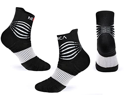NEENCA Kompressionssocken, medizinische athletische Wadensocken zur Genesung von Verletzungen und Schmerzlinderung, Sportschutz - 1 Paar, 20-30 mmHg, Schwarz Weiß, XX-Large Cover