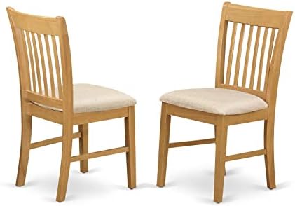 East West Furniture NFC-OAK-C Dining Chairs, Cushion Seat
