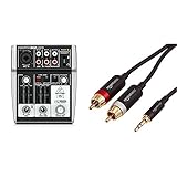 Behringer xenyx 302usb de mezclas 302usb, 3 puertos + Amazon basics cable adaptador (3,5 mm a 2 machos rca, 1,22 m)