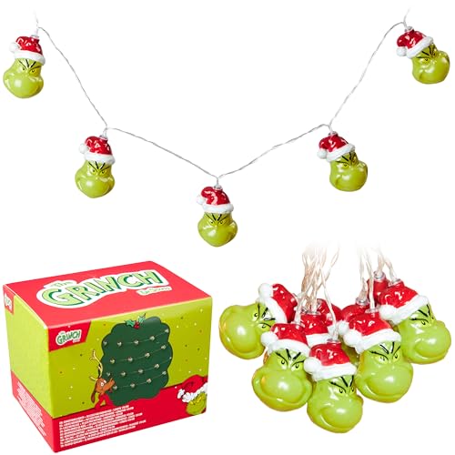 The Grinch LED Lights Battery Operated String Fairy Lights Decorations 67 Inch Indoor Home Decor Christmas Cool Stuff (Green 3D)