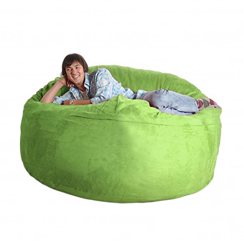 Slacker Sack 6-Feet Memory Foam Microsuede Beanbag Chair, Lime #TOP25