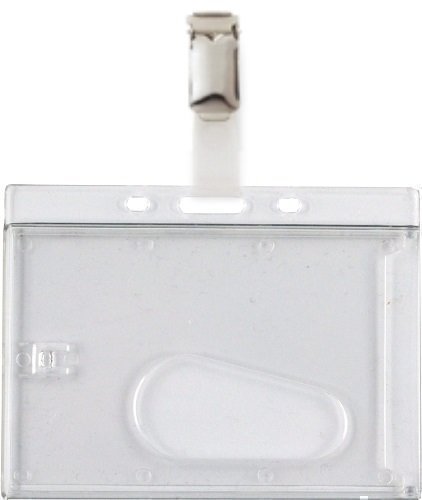 100 Pz Portanomi Copertina Ce, Portacarte, Portafogli Carta, Cartellino, Trasparente, PVC con Clip