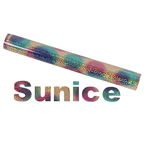 Sunice 12"X20" Sheet Holographic Color Htv Vinyl Roll For Diy T-Shirts Heat Transfer Vinyl Roll Iron On Transfer For Fabrics Heat Press Design #TOP3