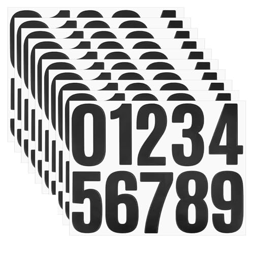 10 Blatt Zahlen Aufkleber Klebezahlen Wetterfest,10cm Wasserdichte Mailbox Nummern Aufkleber,Schwarz Hausnummer Klebend,Zahlen Sticker für Briefkasten Postkasten Hausnummern Schilder Mülltonnen