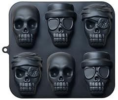 6 Cavity Pirate Skull Cake Mold (Black)