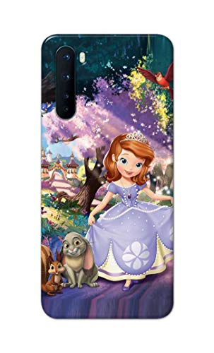Image of PRINTFIDAA Cartoon Little Girl with Crown and Pet Animals Printed Designer Hard Case for OnePlus NORD (2020 Model), OnePlus Z Back Cover -(e) RPM1008