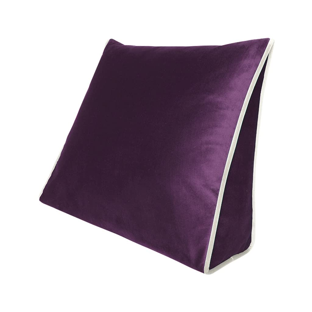 Coussin de tête de lit triangle velours amovible lavable 45x40cm