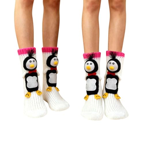 3D Knitted Socks for Women Cute Animals Anti Slip Thermal Socks for Christmas Fashion Cozy Thickened Slipper Sock