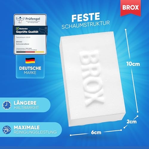 BROX Schmutzradierer – 18 Schwämme – Radierschwamm für Haushalt, Schuhe & Auto – Robuster Zauberschwamm für alle Arten von Flecken