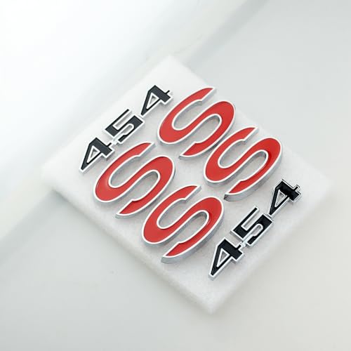 Image of 6Pcs Set SS 454 Fender Emblem 3D Tape Badge Sticker Nameplate Letter Replacement for 1970 1971 1972 El Camino Malibu (Red Black)
