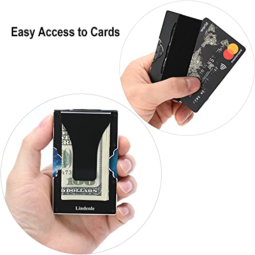 Lindenle Mens Wallet, Minimalist Slim Front Pocket Wallet, Small Card Holder Rfid Blocking, Money Clip (Black) #TOP3