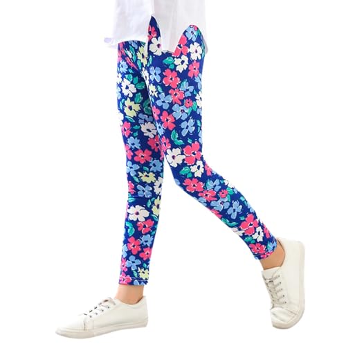 Genérico Leggings Elásticos con Estampado Floral para Niña, Mallas Largas de Algodón, Pantalón Ajustado Cómodo para Uso Diario Infantil Tobilleros Elásticos Suaves Primavera