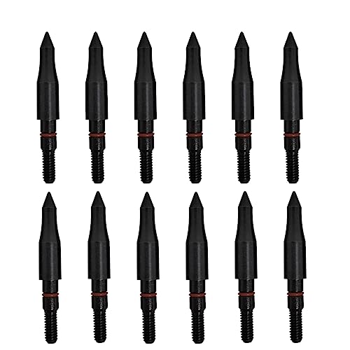 100/125/150/200 Grain Archery Field Points Practice Field Tips, Archery Target Practice Hunting Arrow Tip for Recurve, Compound Bow Crossbow, Screw-in Field Points(12pcs) (9/32?-125grains)