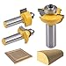 HOHXEN 1/2 Shank T type ballnose Door Window Plank Wood Working Tool, Curboard Cabinet Cutter Router Bits Set Woodworking Cutter Tool 3 PCS