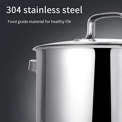 Stainless Steel Stock Pot 3.5 Qt, Sauce Pan with Glass Lid, Double Handle, A Scale Engraved Inside, Induction Compatible, Dishwasher Safe, Sliver (Gift Box Included)