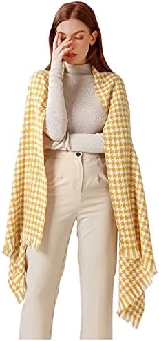 Kosnail Winter Scarf for Women Cold Weather, Scarfs Winter Blanket Plaid Scarf Cashmere Fashion Long Wraps Women's Scarves & Wraps Soft Wool Tartan Plaid Solid Plain for Men Women