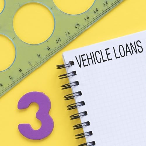 Stock Message Stamp, Black Ink Self-Inking Vehicle Loans Stamp, Ideal for Credit Analysts - Durable and Easy-to-Use, 1/2 x 1-1/2, Ideal for Financial Institutions and Auto Loan Departments