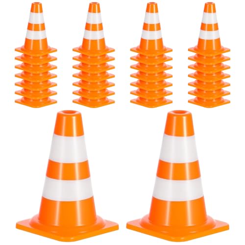 TAHULIK 70Pcs Mini Traffic Cones, 1" Orange Miniature Traffic Signs,