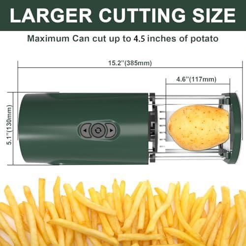 Tagliapatate Elettrico per Patatine Fritte - Affettatrice Automatica per Patate per Uso Commerciale E Domestico, Lame in Acciaio Inossidabile per Un Taglio Efficient