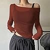 Women's Short Sleeve T-Shirt Extremely Soft Hiking Elegant Lightweight Wide Fit Kin-Friendly to Wear Sleeping Polyester Training(Brick Red, S) #3