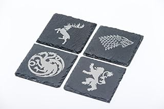 Game of Thrones Inspired Stark Lannister Baratheon Targaryen Slate Drinks Coasters Set of 4