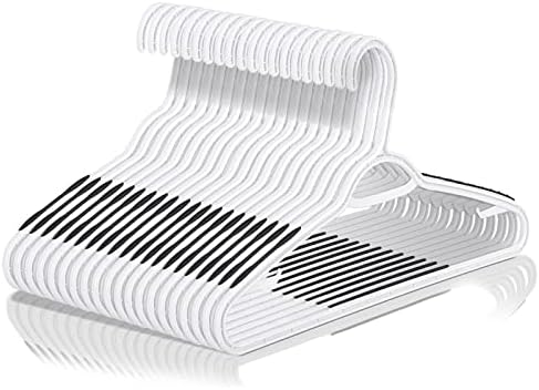 AzxecVcer Standard Plastic Hangers Durable Tubular Shirt Hanger Ideal for Everyday Use, Slim, Space Saving, Heavy Duty Clothes Hanger for Coats, Pants, Dress, Etc. (30 Pack-White)