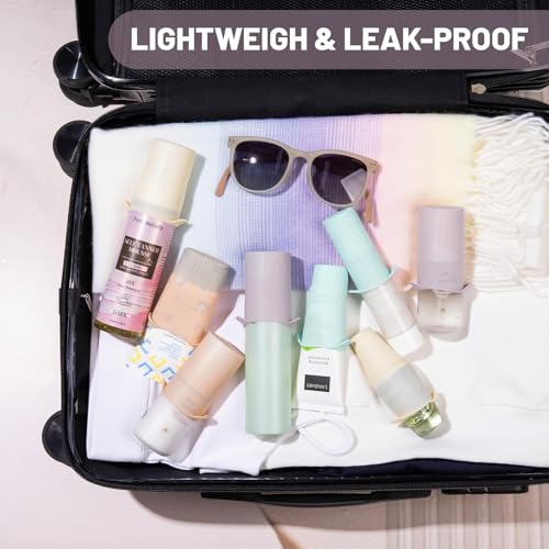 Bottle Covers for Travel, Leak Proof Elastic Sleeves, Travel Size Container Covers, Holiday Essentials for Women, Multiple Sizes Cover Suit for Various liquids Toiletries Bottles with waterproof Bag - Thumbnail 2