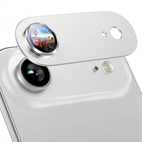 Image of Uyiton Compatible with iPhone Air Camera Lens Protector - [Not Easy to Break][Strong Adsorption][Case-Friendly] Metal Tempered Glass Rear Camera Screen Cover - Cloud White