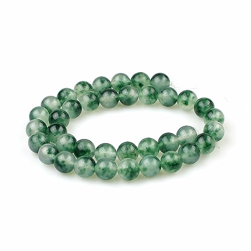 MJDCB Round Stone Beads 12mm Moss Jade Loose Gemstone Beads for Jewelry Making Bracelet Necklace 30pcs - Image 2
