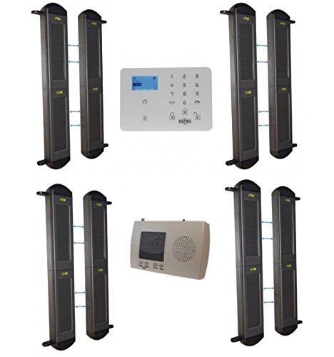 Comprehensive 2B-100 Solar Wireless Perimeter Beams & KP GSM Auto-Dialler System (No SIM Card Thank You)