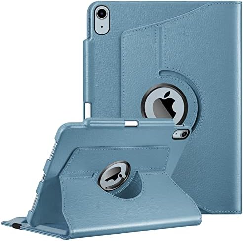 FINTIE Case Compatible with iPad Air 5th Generation (2022) / iPad Air 4th Generation (2020) 10.9 inch with Pencil Holder - 360 Degree Rotating Stand Cover with Auto Sleep/Wake, Emerald Marble