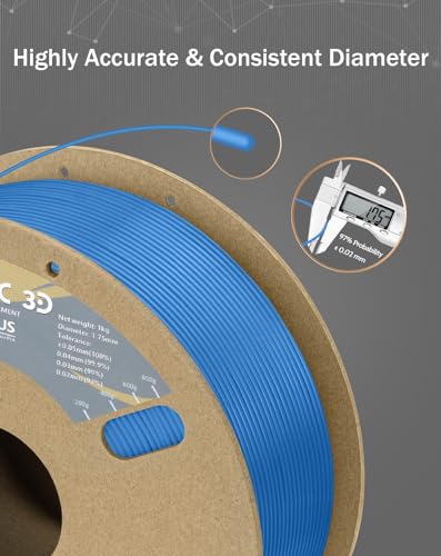 Image of DURAMIC 3D PLA+ Printer Filament 1.75mm PLA Plus Neatly 2Kg Spool(2.2lbs) | PLA Pro Tougher and Stronger, Dimensional Accuracy Probability + /- 0.02mm Blue