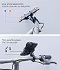 Support de téléphone pour vélo Moto Trottinette + Filet de sécurité en Silicone + vis Anti-vol. en Alliage d'aluminium pour Guidon de vélo réglable Compatible avec iPhone X XR XS 7s 8, Samsung #1