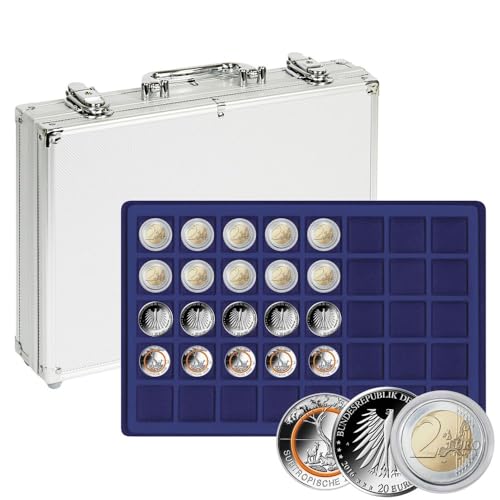 Maletín de aluminio para conservar 200 monedas de hasta 34 mm LINDNER