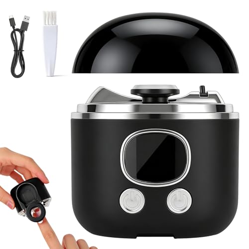 5-in-1 Electric Nail Clippers for Seniors, Upgraded Adjustable Blade Opening, Automatic Electric Nail Trimmer with Light, Magnifier, Storage Box, Clean Brush (Black)