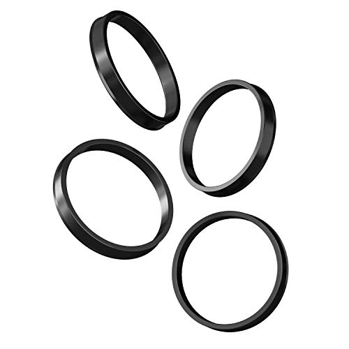 Image of Hubcentric Rings (Pack of 4) - 66.9mm ID to 73.1mm OD - Black Poly Carbon Plastic Hubrings Hub - Compatible with Cadillac Chevrolet GMC Buick with 66.9mm Vehicle Hubs and 73.1mm Wheel Centerbore