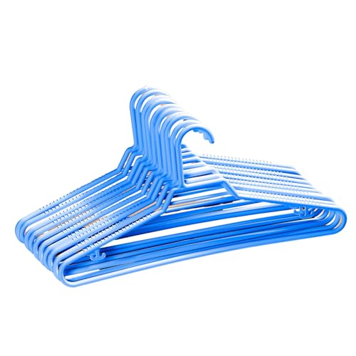 3 PAGEN® Kleiderbügel aus Kunststoff 360° drehbar– dünne Kleiderhänger für einen organisierten Kleiderschrank - 10er Set – Antirutsch-Kleiderbügel – blau – Ordnung für Kleiderschrank und Garderobe